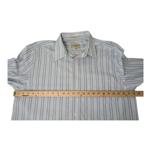 Eddie Bauer Men's Wrinkle Resistant Striped Button Down Dress Shirt Size LT - Picture 8 of 16